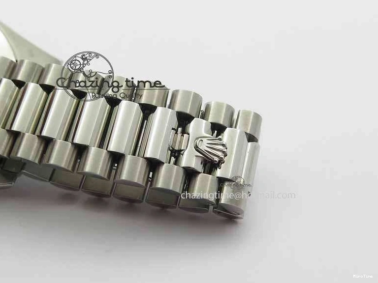 MiroTime 1227 Elegant Day Date 40mm SS BP Maker Best Edition Ice Blue Dial Diamond Markers On SS Bracelet ETA 3700